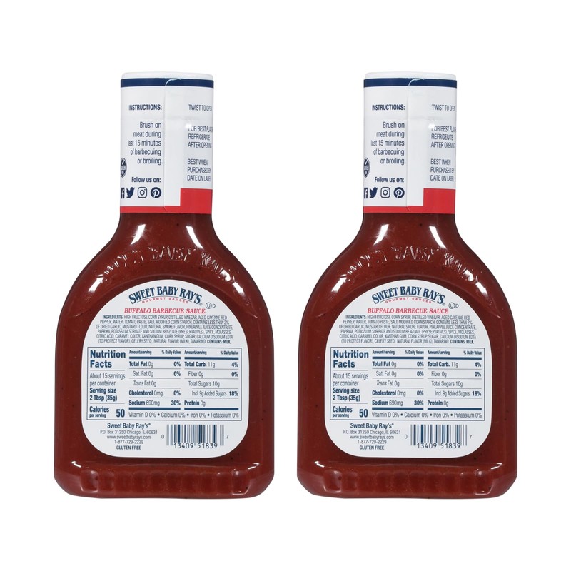 Sweet Baby Ray’s Buffalo Barbecue "Buff-a-Cue", 18 Oz (Pack of