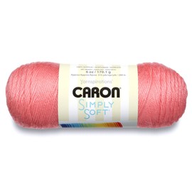 Caron Simply Soft Collection Yarn, 6oz, Gauge 4 Medium Worsted, 100% Acrylic - Strawberry (H97COL0015)