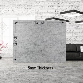 Halyuhn 8 MM Thick Felt Furniture Pads 6 Pack(Non-Adhesive), 15'' x12'' Gray Felt Pads for Furniture, Gray Felt Sheets, Cuttable Felt Furniture Pads for Hardwood Floors, Grey Felt Square for Crafts