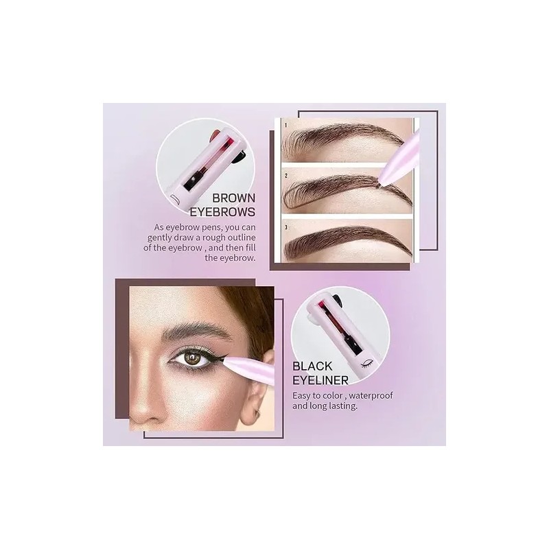 Lápiz De Maquillaje 4 En 1 Herramienta, Lápiz De Cejas