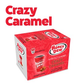 Honey Dew Donuts – Crazy Caramel Flavored Coffee – Single Serve Coffee Pods, Compatible with Keurig Brewers – 12 Pods