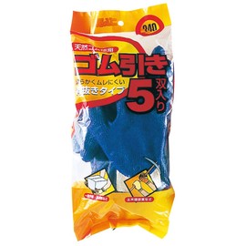 Otafuku Gloves, Rubberized Gloves, 10 Gauge Palm: Natural Rubber, #340, Blue, Free (5 Pairs)