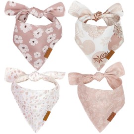 Remy+Roo Bandanas para perros – Paquete de 4 | Shannon | Tela duradera de alta calidad | Forma única | Ajuste ajustable | Múltiples tamaños disponibles (grande)