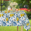 SASTYBALE Lemon Outdoor Tablecloth with Umbrella Hole and Zipper Rectangle