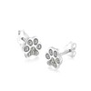 Elli Ladies Paw Stud Earrings Dog Cat with Crystals, Facet