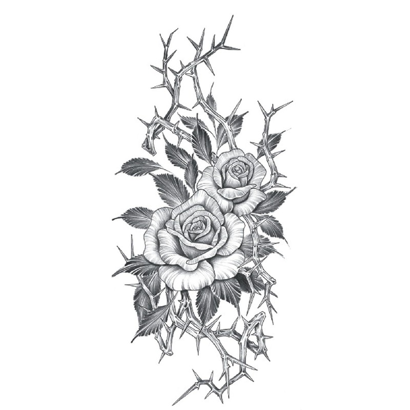 5 Sheets Temporary Rose Thorns Tattoo Arm Tattoo Thorns and