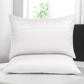 Moonlight Bedding Pillow cases 2 pack - White Stripe 50x75cm Luxury Pillowcase 100% Microfiber Hotel Quality Pillow Cover - Super Soft and Breathable Pillow Case