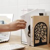 HappyHapi Book Ends, Metal Bookends for Shelves Decorative, Tree Stopper