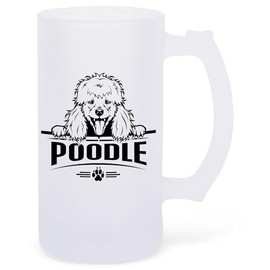 100 North Poodle Frosted Matte 16 Ounce Glass Beer Mug Stein Craft Drinking Companion