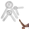 Coollooda Goniometer Transparent 3 Pcs Plastic Angle Meter Ruler Protractor