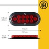 TMH 6" Oval Red LED Trailer Tail Light Surface Mount
