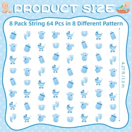 Weecent 8 Pack Blue Baby Shower Banner Baby Boy Party Decorations Blue Boy Paper Garland Baby Boy Birthday Party Favors Baby Shower Party Supplies