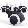 GWHOLE 5PCS Office Chiar Casters Wheels 10mm Pin 50mm Roll