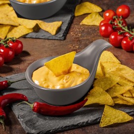 Ceramic Dipping Bowls, Small Bowls for Dipping with Handle, Set of 6, Gray