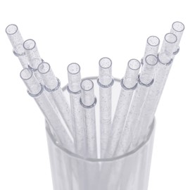 Dakoufish 12 Piece 13 Inch Glitter Sparkle Reusable Made Of Food Grade Hard Thick Plastic Material Hand wash only Plus One Cleaning Brush (13inch,Clear)