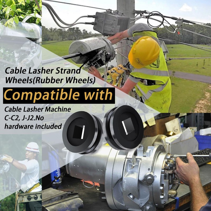 XTPTFABS 2PCS Cable Lasher Stand Drive Wheels/Cable Lasher Strand Wheels(Rubber