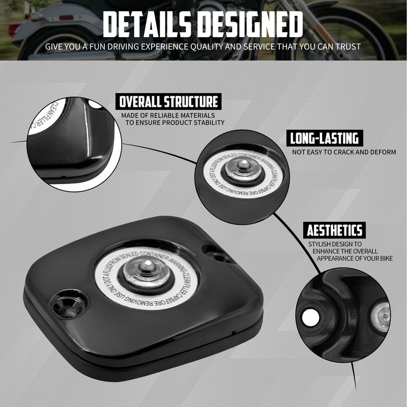 Front Brake Master Cylinder Cover Cap Fit For Harley 2006-2017