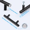 KNOBWELL 12 Pack 3-3/4 Inch Solid Black Kitchen Cabinet Handles,