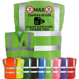 Corporate Togs Equine Hi-Vis 10mph Horse Equestrian Rider Safety Vest - Fastening, Health & Safety Compliant Waistcoat, Brace Hi-Vis Strips | Protective Safety Wear