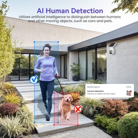 MeshSear 1080P Solar Security Cameras Wireless Outdoor, 360° View Pan/Tilt 2.4Ghz WiFi Outside with Color Night Vision, Easy to Install, Real-Time Alerts, Cloud Storage, 2-Way Audio (Wi-Fi)