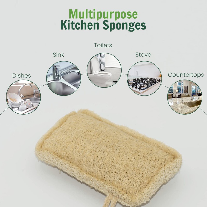 Natural Kitchen Sponge Organic Loofah Exfoliating Loofah Sponge Loofah Sponge