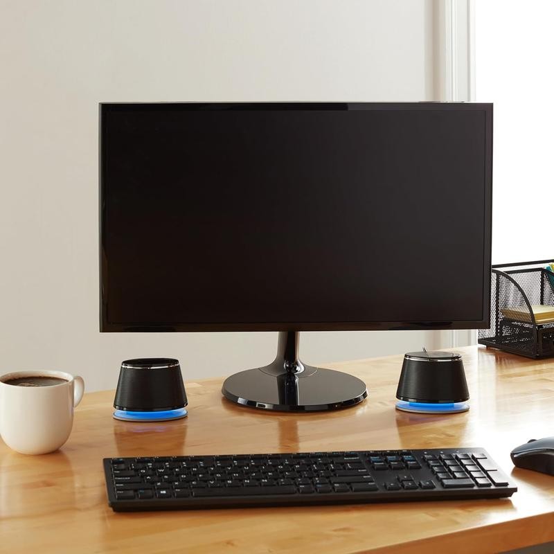 Stereo 2.0 Speakers for PC or Laptop, 3.5mm Aux input,