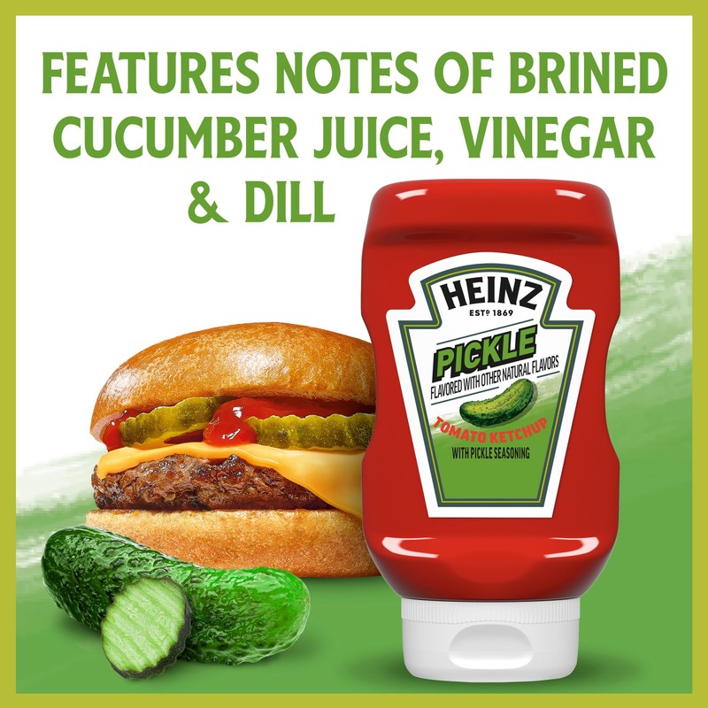 Heinz Tomato Ketchup with Pickle Seasoning, 13.5 oz Bottle