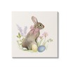 Stupell Industries Easter Bunny Rabbit Bow Spring Flowers & Eggs,