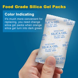 Moisture Absorbers – 20 Gram 75 Packs Silica Gel Packets, Desiccant Packs for Storage with Color Indicating, Food Grade Silica Packets for Foods, 3D Filaments, Electronics, Files and Safes