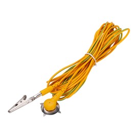 QUARKZMAN ESD Earthing Cable 5 m Long Antistatic Ground Cable Cord Clip Yellow for Removing Power Conductor Electrostatic