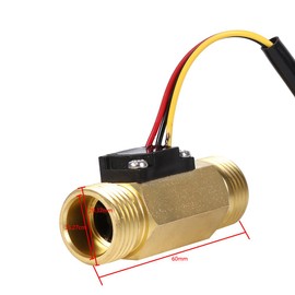 Interruptor de Flujo de Agua de Cobre G1/2 Tipo Sensor de Flujo 1.75MPa Presión de Agua 1-30L por Minuto Tasa de Flujo Efecto Hall para Calentadores de Agua