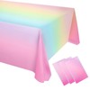 3 Pack Rainbow Tablecloth Pastel Table Cloths for Parties Decorations
