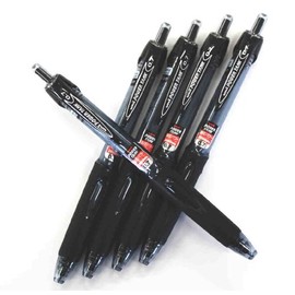 Uni-Ball Power Tank Ballpoint Retractable & Fine Ballpoint Pen Rubber Grip Type-0.7mm-Black Ink-Value Set of 5