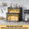 Furshus Double Layer Bamboo Bread Box for Kitchen Counter, Countertop