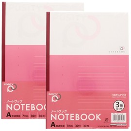 Kokuyo POSITY Semi-B5 Notebook, 30 Sheets, Regular Ruled, Set of 3, Set of 2