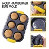 5 Pcs Silicone Baguette Baking Mold and Hamburger Bun Pan