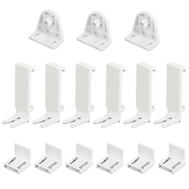 Clamp Holder for Klemmfix Roller Blind, Set of 3 Double Roller Blind, No Drilling, Replacement Part Accessories with 3 Roller Brackets, Clamp Support Bracket for Side Pull Roller Blind, Double Roller