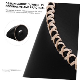 Sosoport Gas Tank Leather Protective Cover for Camping Durable Tank Protective Case Outdoor Gas Fuel Cover Bag for Hiking Picnics