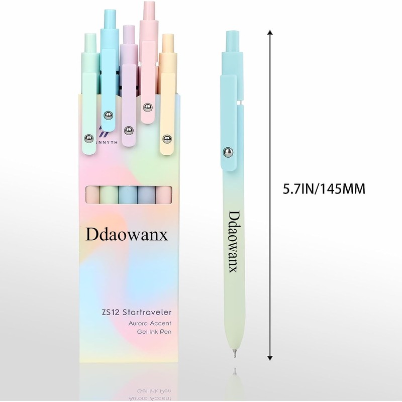 Ddaowanx Gel Pens, 5 Pcs 0.7mm Quick Dry Black Ink
