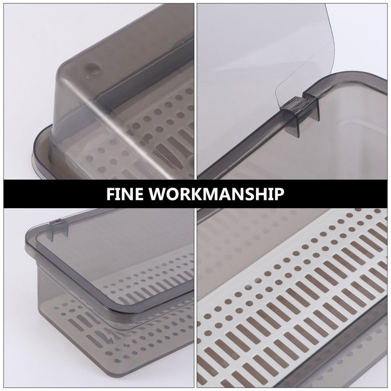 Cabilock 3Pcs Flatware Plastic Tray with Lid Kitchen Cutlery Drawer