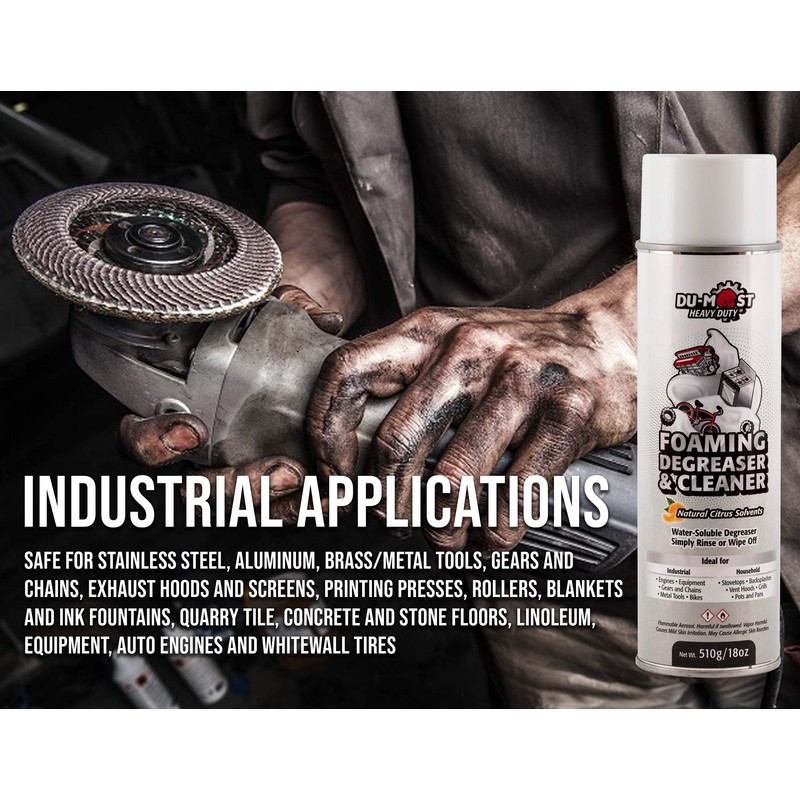 DU-MOST Heavy Duty Aerosol Foaming Degreaser & Cleaner, Deodorizer with