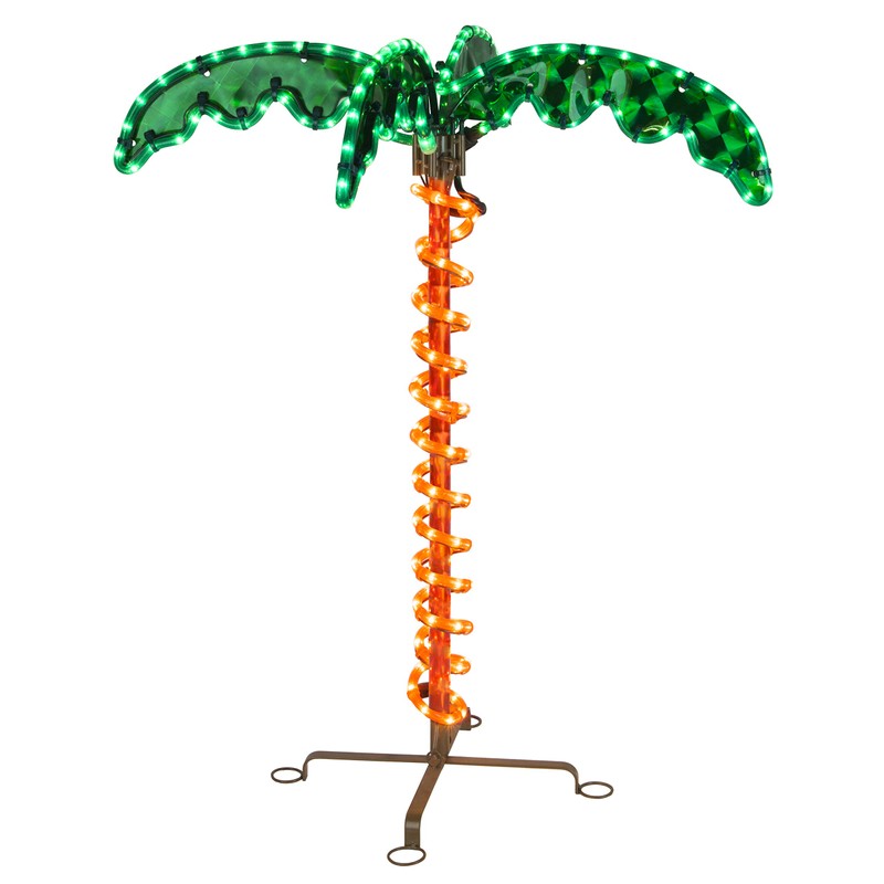 Deluxe Tropical LED Rope Light Palm Tree with Lighted Holographic
