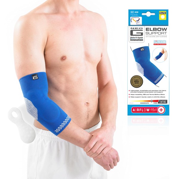Neo-G Elbow Support - For Arthritis Relief, Joint Pain, Tendonitis, Elbow Injury, Recovery, Sports, Tennis - Multi Zone Compression Sleeve - Airflow Plus - Class 1 Medical Device - L
