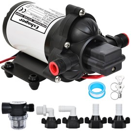 Exhoper RV Water Pump, 12V DC Water Pressure Pump with Pressure Switch, Self Priming Diaphragm 4.0 GPM 45 PSI, for RV Marine Yacht Lawn Garden