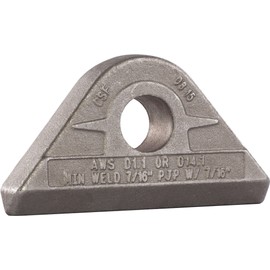 MAG-MATE PE0650 Weld-On Pad Eye, Made of A36 Weldable Carbon Steel, Welding Pad Eye Meets Stringent ASME BTH-1 Standards, with 6-1/2 Tons Working Load Limit, Weighs 0.4 lbs, Gray Forged Finish