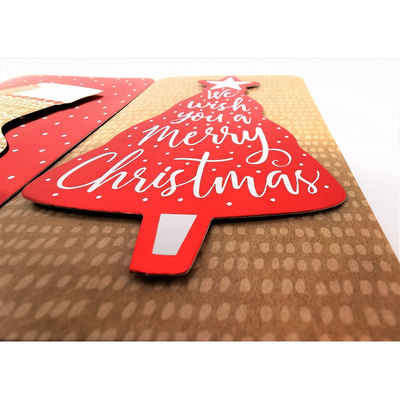 4 3D Luxury Christmas Money Wallets & Envelopes - Red