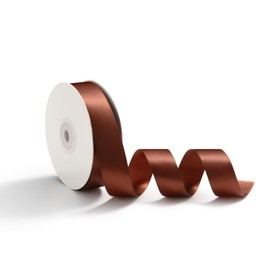 AOKSUNOVA 25 mm x 23 m Satin Ribbon Gift Ribbon Decorative Ribbon for Wedding Gift Wrapping Ribbons for Crafts Coffee Brown