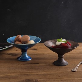 EAST Table ea-018-01 Compote, 4.9 inches (12.5 cm), Gold Crystal, Made in Japan, Includes Legs, Fruit, Decorative, Party Plate
