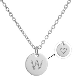 AFSTALR Women's Initial Necklace, Letter Pendant, Gold/Rose Gold/Silver Chain with Hearts, Birthday Gift for Girls, Stainless Steel, No Gemstone
