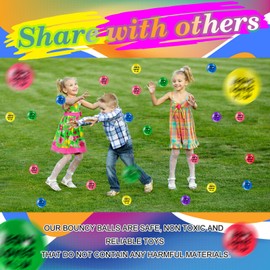 Syhood 100 Pcs Jesus Loves You Bouncy Balls Bulk Christmas Christian Party Favors 1.25" Bouncing Stress Balls Small Rubber Balls for Boys Girls Easter Party Church Class Prizes